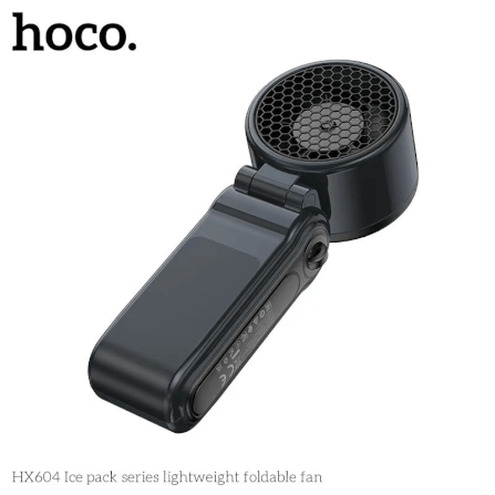 พัดลมพกพา HOCO HX604 สีดำ พร้อมแผ่นทำความเย็น พับได้ 90° ความเร็วมอเตอร์ 10000 RPM แบตเตอรี่ 3000MAH_9